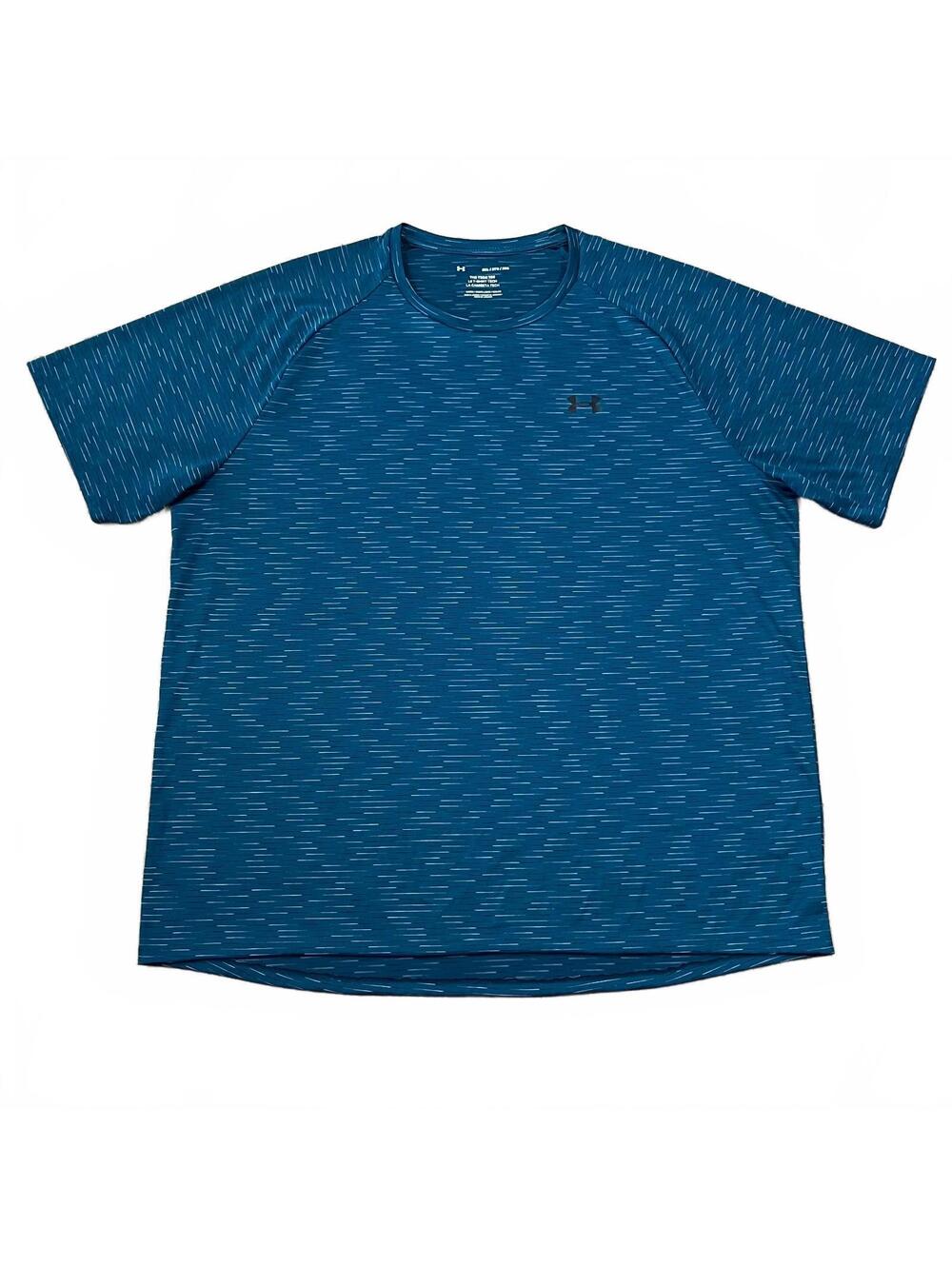 Under Armour Mens The Tech Tee Shirt Blue Print Size 3XL